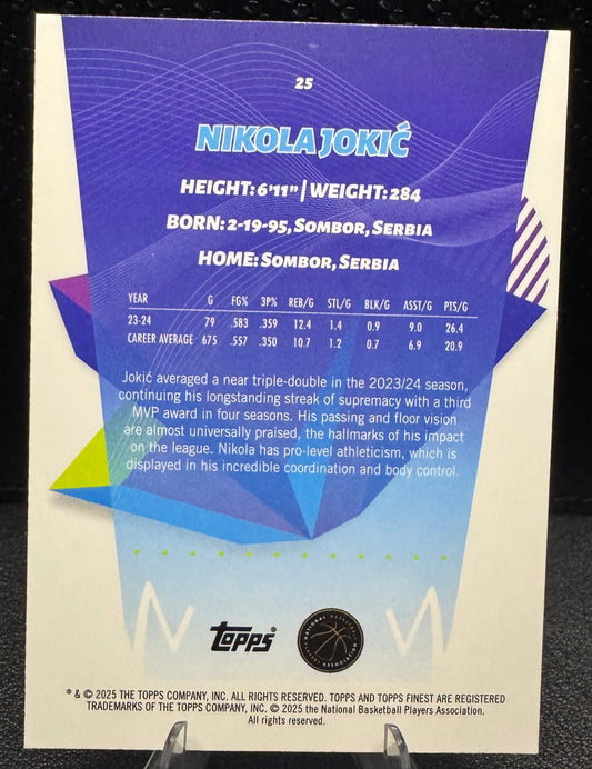 2024 - 25 Finest 25 Nikola Jokic Denver Nuggets - 787 Hobby House