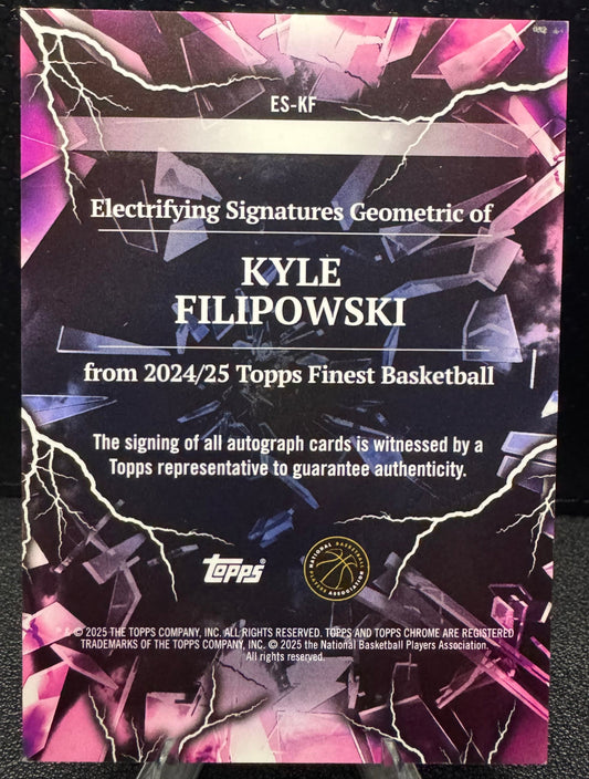 2024 - 25 Finest Electrifying Signatures Blue Geometric Refractors ESKF Kyle Filipowski RC 22/99 - 787 Hobby House