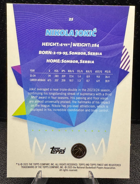 2024 - 25 Finest Geometric Refractors 25 Nikola Jokic Denver Nuggets - 787 Hobby House