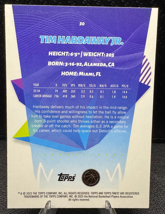 2024 - 25 Finest Geometric Refractors 30 Tim Hardaway Jr. Detroit Pistons - 787 Hobby House