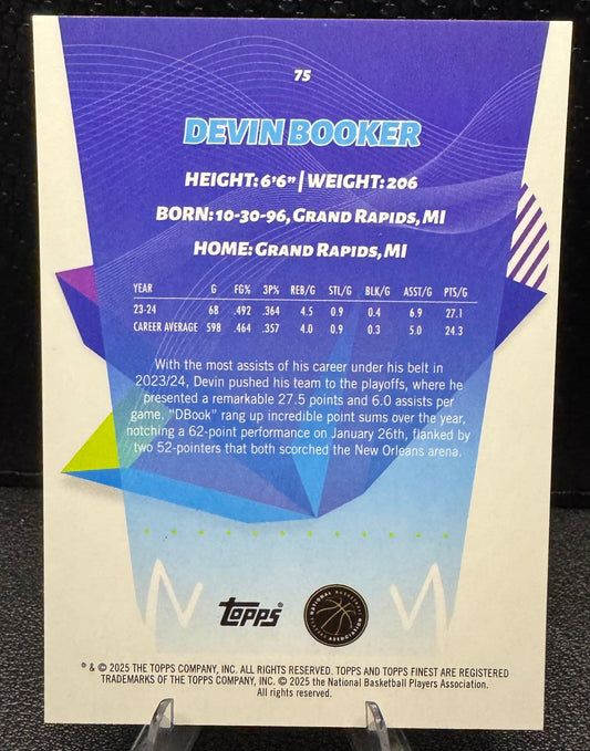 2024 - 25 Finest Red Black Geometric Refractors 75 Devin Booker Phoenix Suns 24/25 - 787 Hobby House