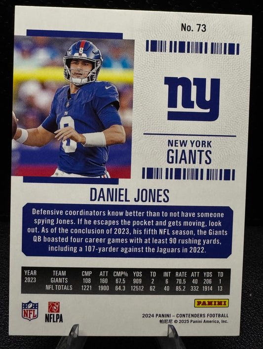2024 Panini Contenders Playoff Ticket 73 Daniel Jones 104/199 - 787 Hobby House