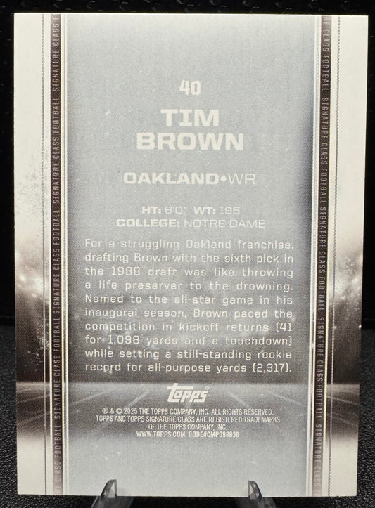 2024 Topps Signature Class Purple 40 Tim Brown 65/100 - 787 Hobby House