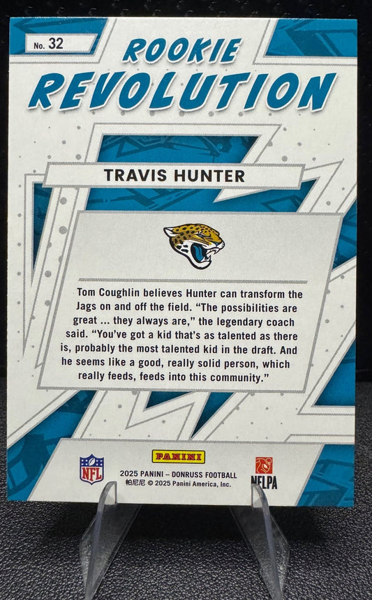 2025 Donruss 32 Travis Hunter Rookie Revolution RC Jacksonville Jaguars - 787 Hobby House