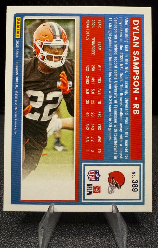 2025 Donruss 389 Dylan Sampson RR RC Cleveland Browns - 787 Hobby House