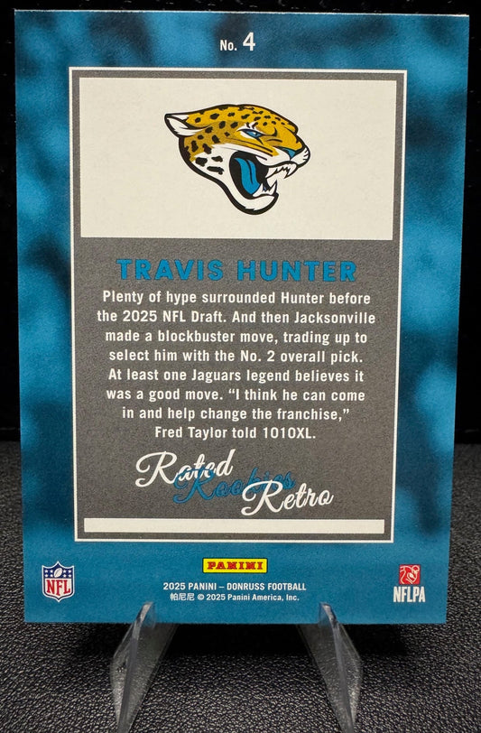 2025 Donruss 4 Travis Hunter Rated Rookies Retro RC Jacksonville Jaguars - 787 Hobby House