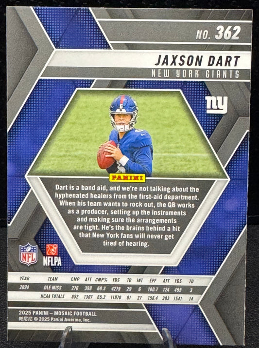 2025 Panini Mosaic #362 Jaxson Dart RC New York Giants - 787 Hobby House