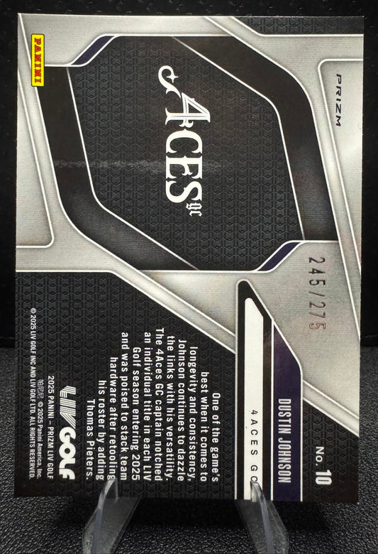 2025 Panini Prizm LIV 10 Dustin Johnson LIV Logos Prizms Teal 245/275 4 Aces GC - 787 Hobby House