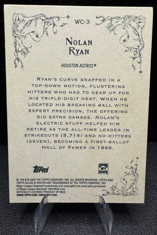 2025 Topps Allen & Ginter WC - 3 Nolan Ryan Wicked Curves - 787 Hobby House
