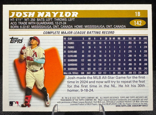 2025 Topps Archives 142 Josh Naylor Rainbow Foilboard 138/149 - 787 Hobby House
