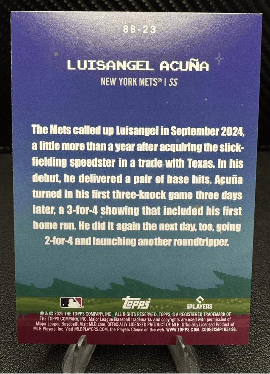 2025 Topps Series 1 8 - Bit Ballers 8B23 Luisangel Acuña New York Mets - 787 Hobby House