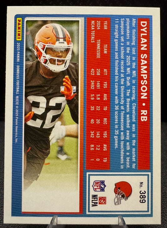 2025 Donruss 389 Dylan Sampson RR RC Cleveland Browns - 787 Hobby House