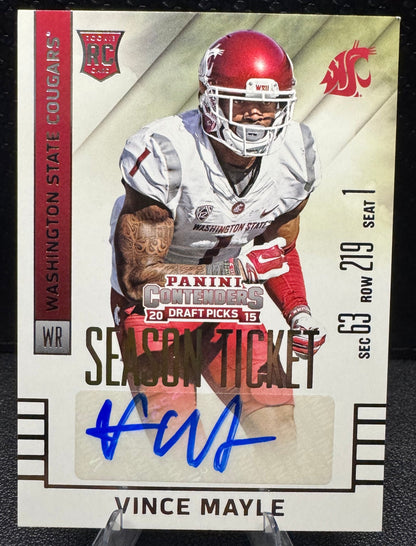 2015 Panini Contenders Draft Picks 104A Vince Mayle AU RC - 787 Hobby House