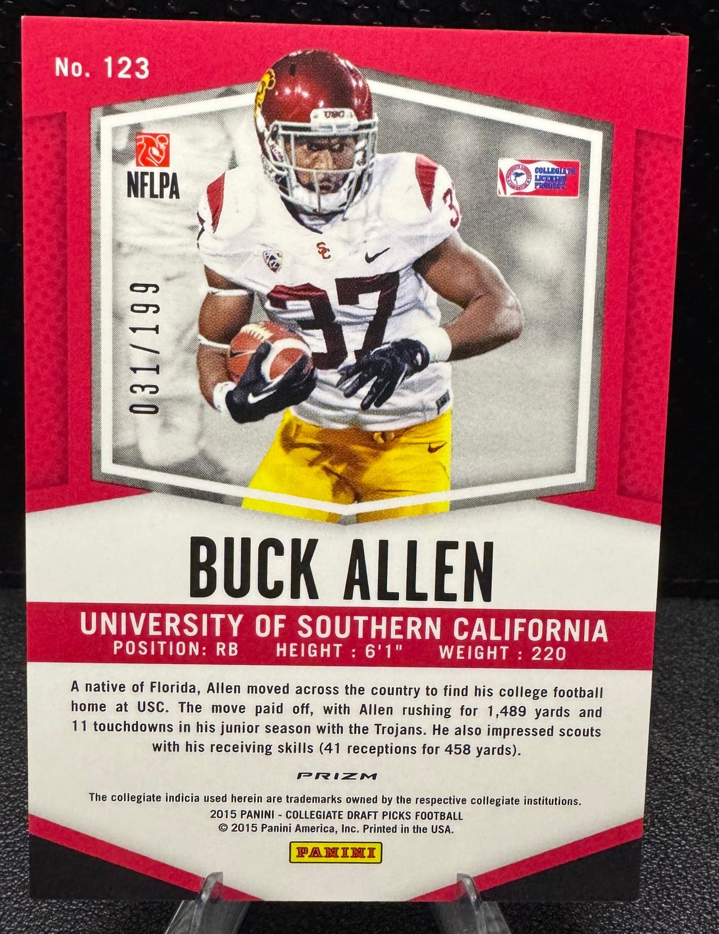 2015 Panini Prizm Collegiate Draft Picks Prizms Camo 123 Buck Allen RC 31/199 - 787 Hobby House