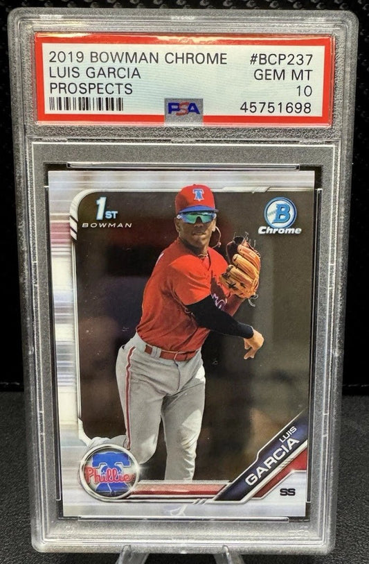 2019 Bowman Chrome Prospects Luis Garcia BCP-237 (RC) PSA 10 - 787 Hobby House