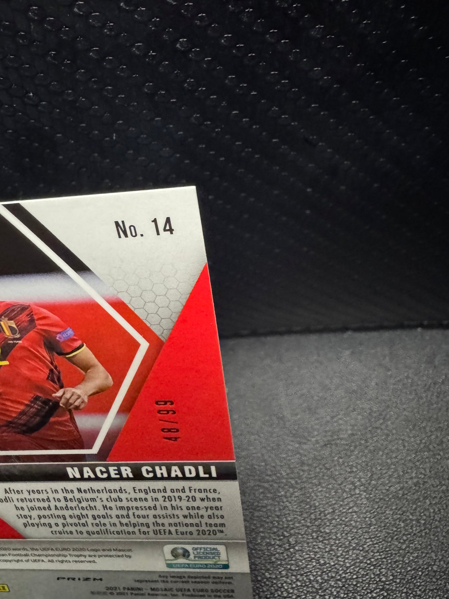 2020 - 21 Panini Mosaic UEFA Euro Circles Blue 14 Nacer Chadli 48/99 - 787 Hobby House