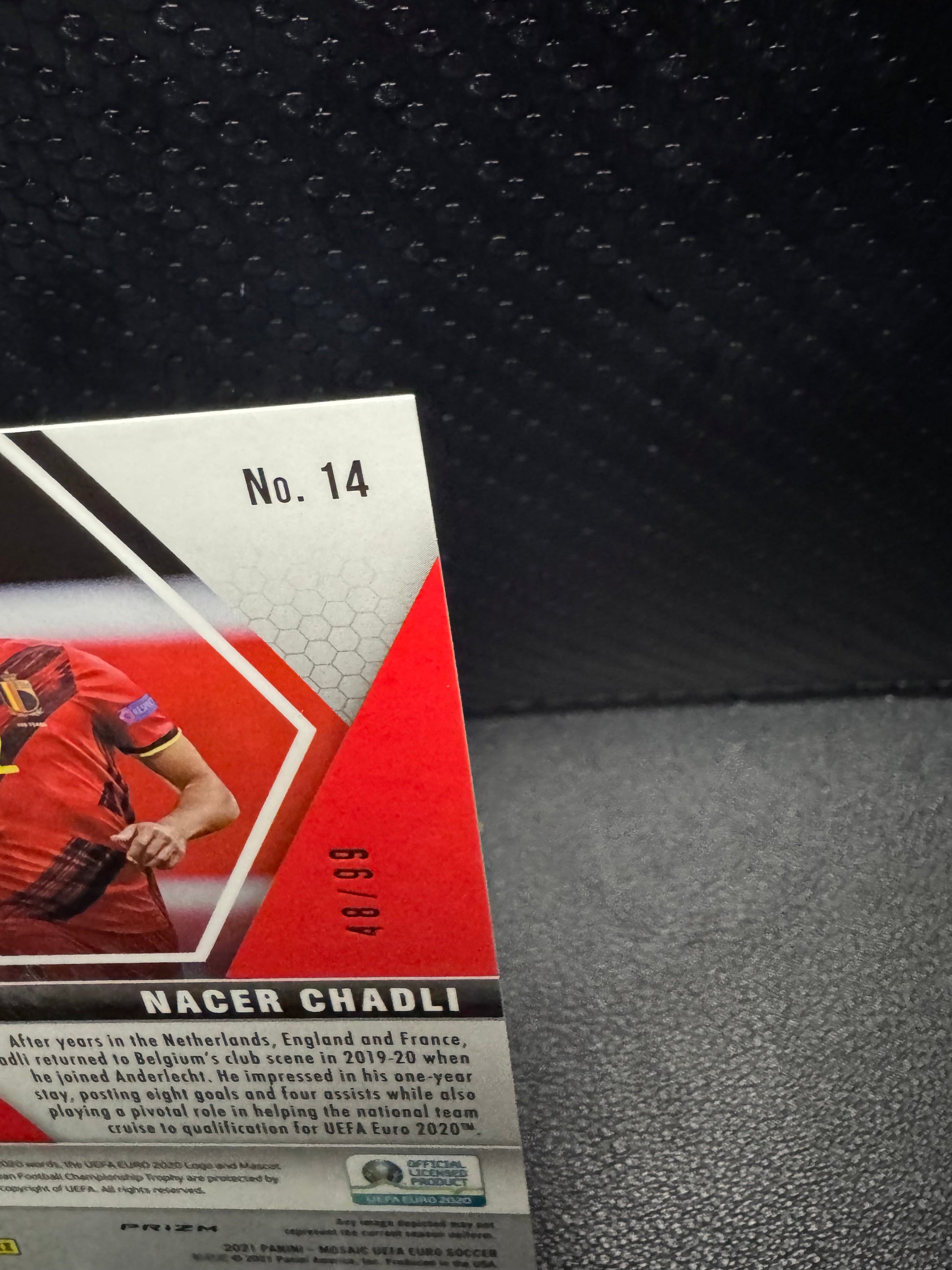 2020 - 21 Panini Mosaic UEFA Euro Circles Blue 14 Nacer Chadli 48/99 - 787 Hobby House