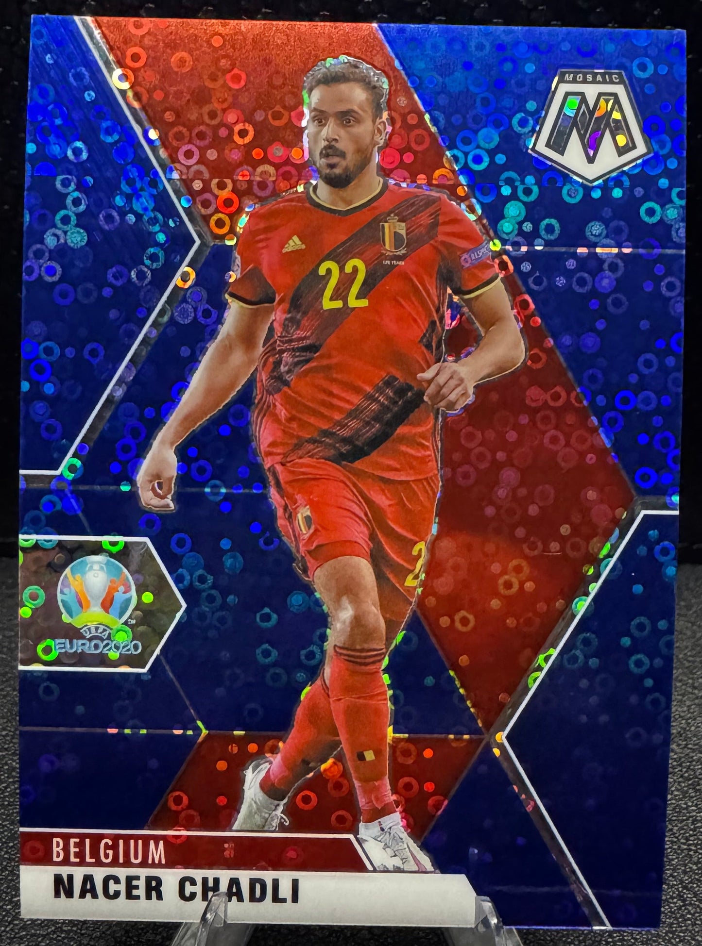 2020 - 21 Panini Mosaic UEFA Euro Circles Blue 14 Nacer Chadli 48/99 - 787 Hobby House