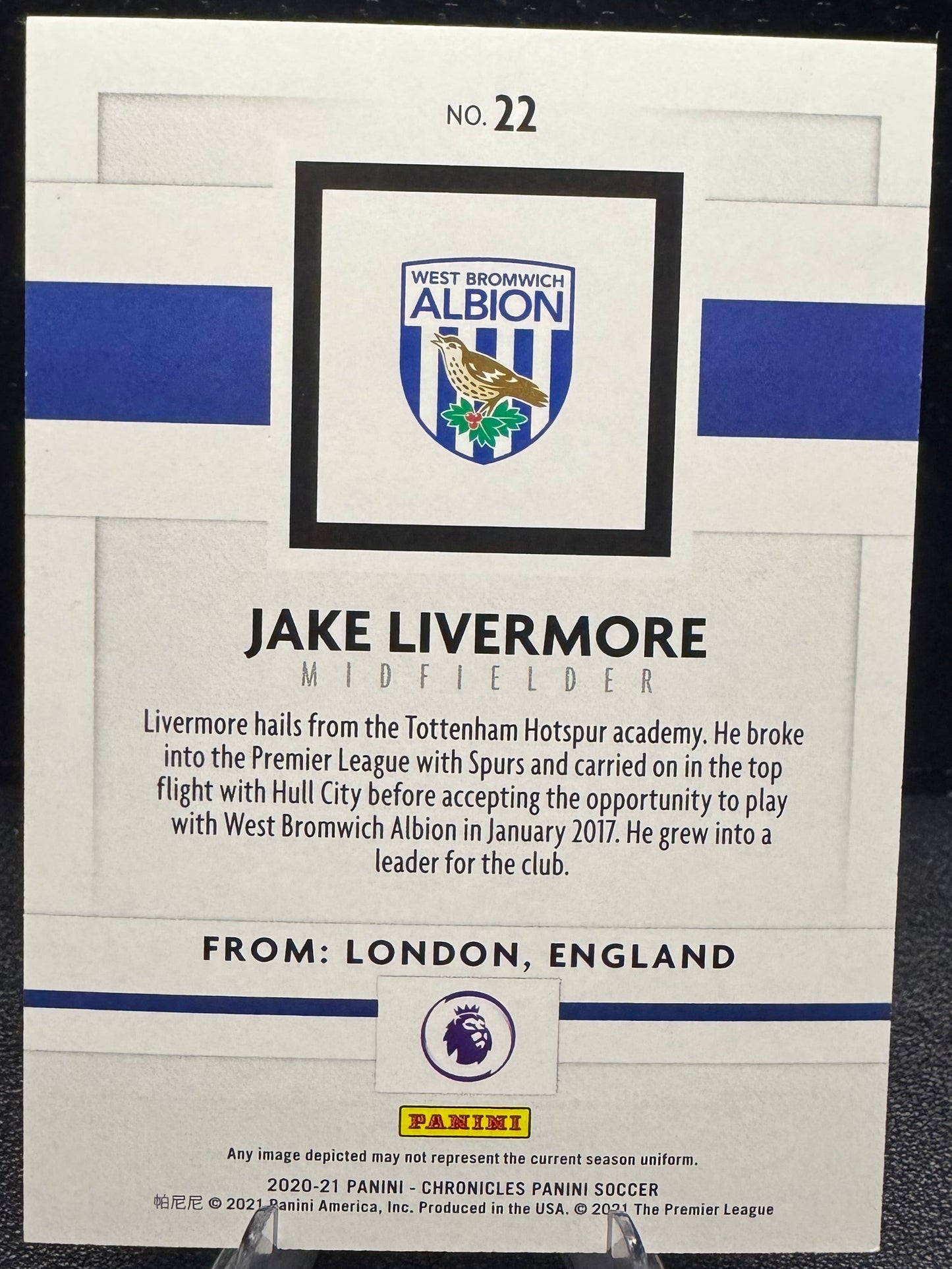 2020 - 21 Panini Premier League Blue 22 Jake Livermore 4/99 - 787 Hobby House