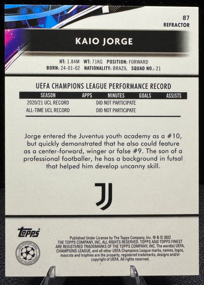 2021 - 22 Finest UEFA Champions League Refractors 87 Kaio Jorge RC Juventus - 787 Hobby House