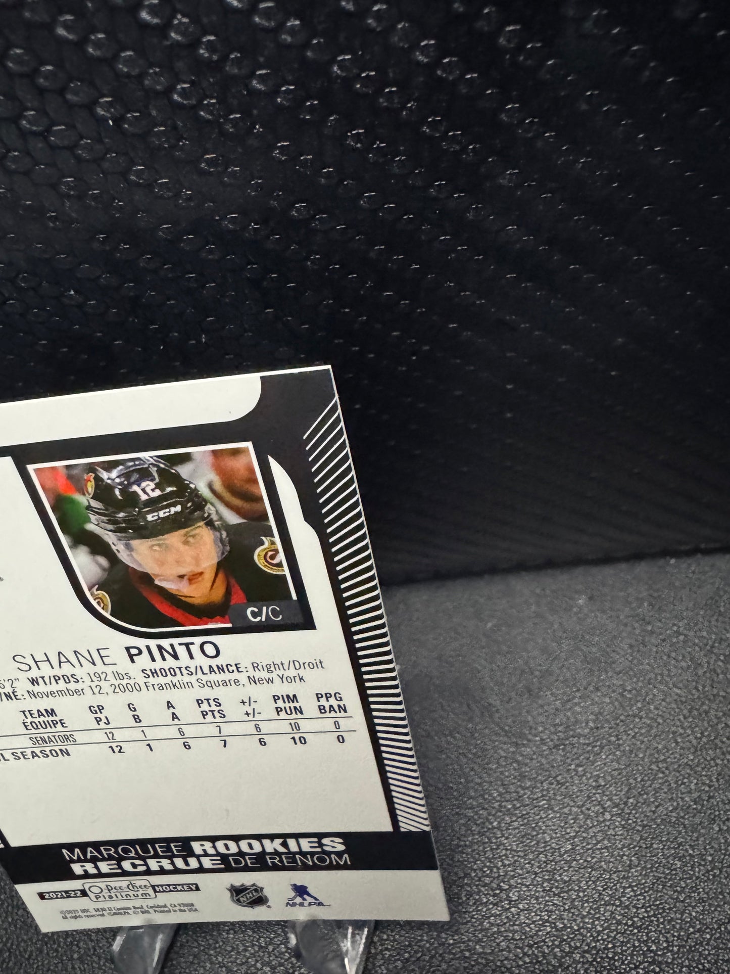 2021 - 22 O - Pee - Chee Platinum Marquee Rookies 212 Shane Pinto RC - 787 Hobby House