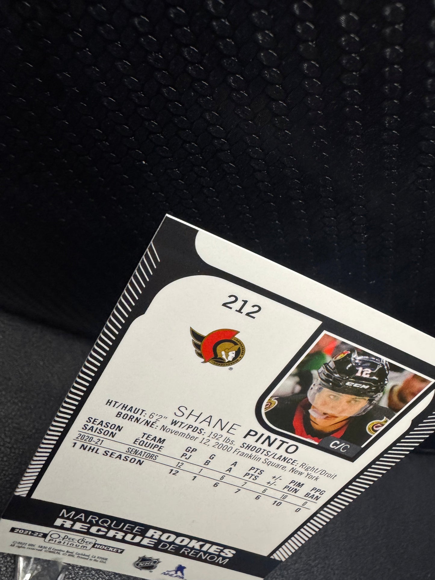 2021 - 22 O - Pee - Chee Platinum Marquee Rookies 212 Shane Pinto RC - 787 Hobby House