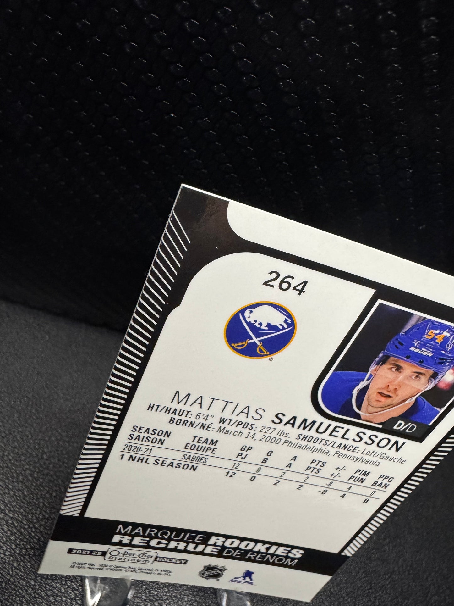 2021 - 22 O - Pee - Chee Platinum Marquee Rookies 264 Mattias Samuelsson RC - 787 Hobby House