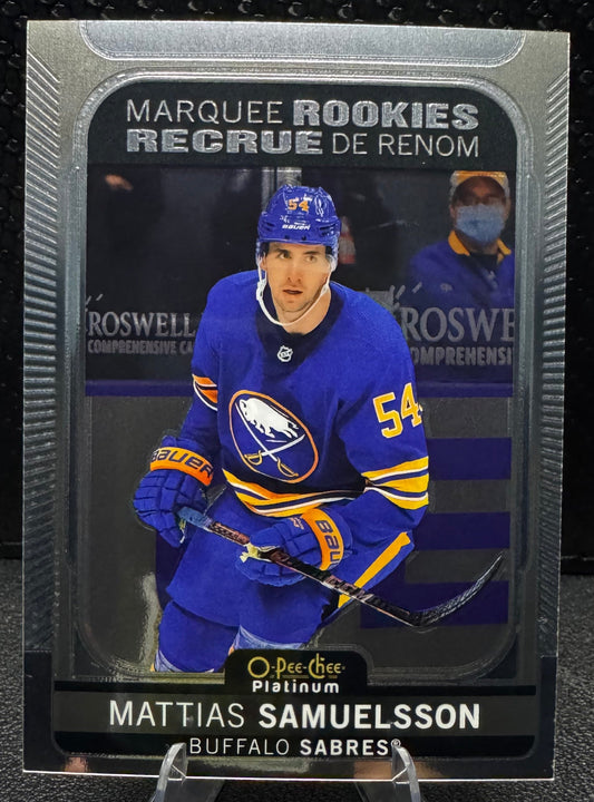 2021 - 22 O - Pee - Chee Platinum Marquee Rookies 264 Mattias Samuelsson RC - 787 Hobby House