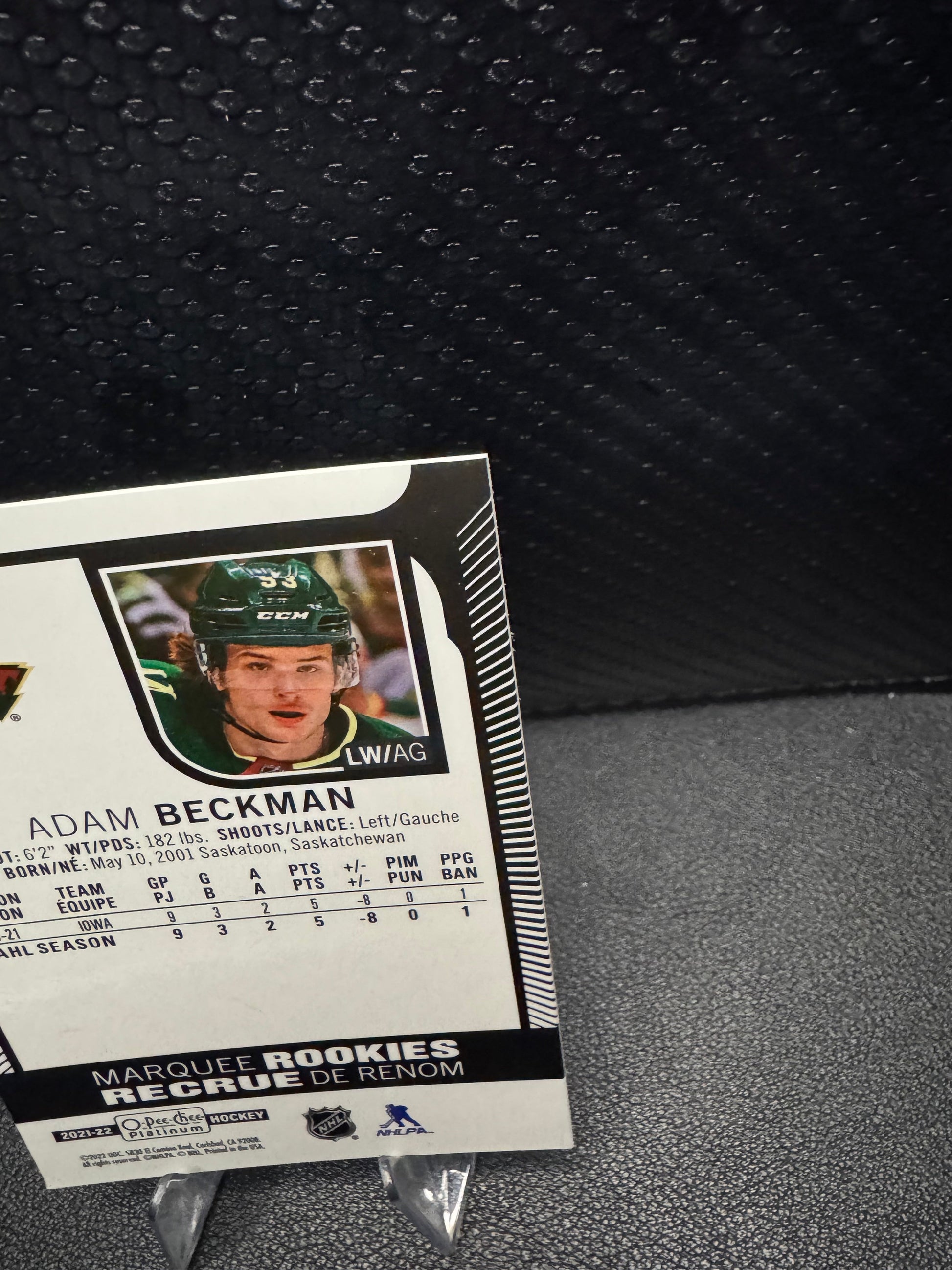 2021 - 22 O - Pee - Chee Platinum Marquee Rookies 289 Adam Beckman RC - 787 Hobby House