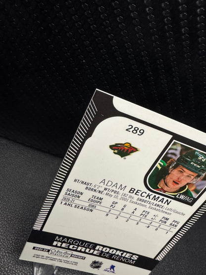 2021 - 22 O - Pee - Chee Platinum Marquee Rookies 289 Adam Beckman RC - 787 Hobby House