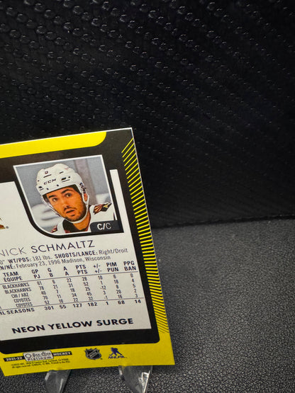 2021 - 22 O - Pee - Chee Platinum Neon Yellow Surge 119 Nick Schmaltz - 787 Hobby House