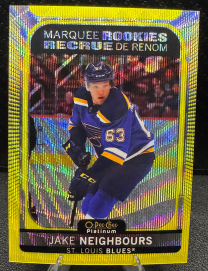 2021 - 22 O - Pee - Chee Platinum Neon Yellow Surge 278 Jake Neighbours RC - 787 Hobby House