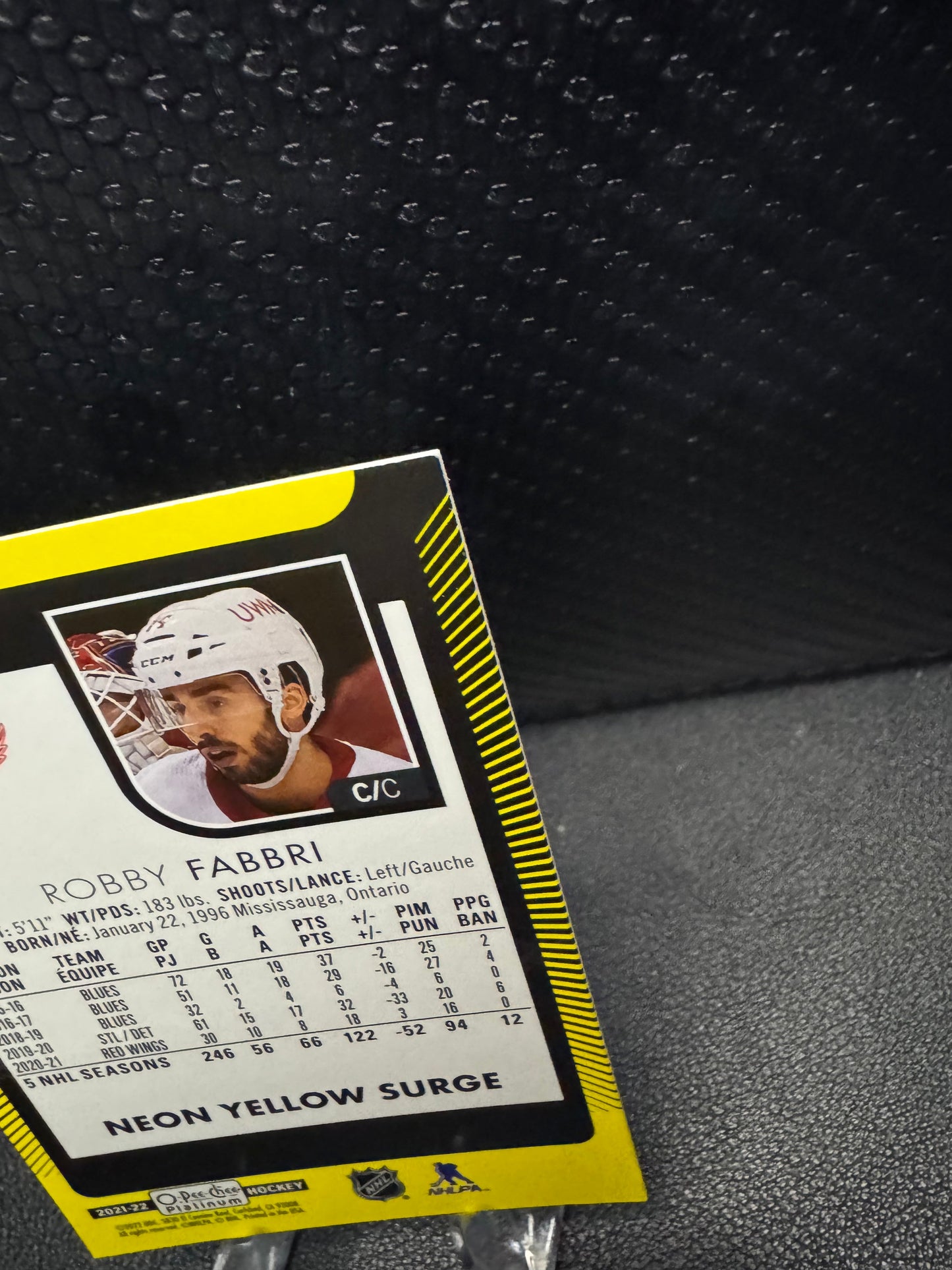 2021 - 22 O - Pee - Chee Platinum Neon Yellow Surge 86 Robby Fabbri - 787 Hobby House