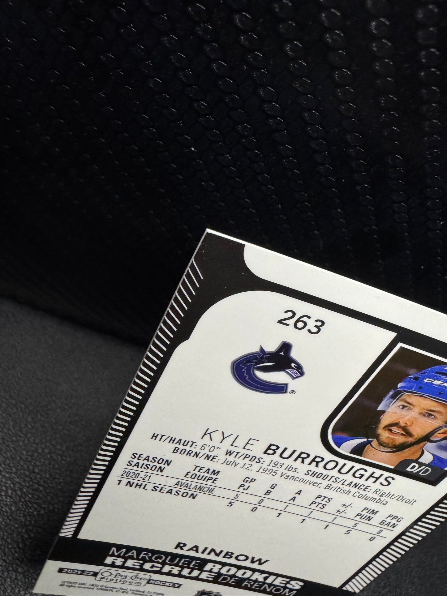 2021 - 22 O - Pee - Chee Platinum Rainbow Marquee Rookies 263 Kyle Burroughs RC - 787 Hobby House