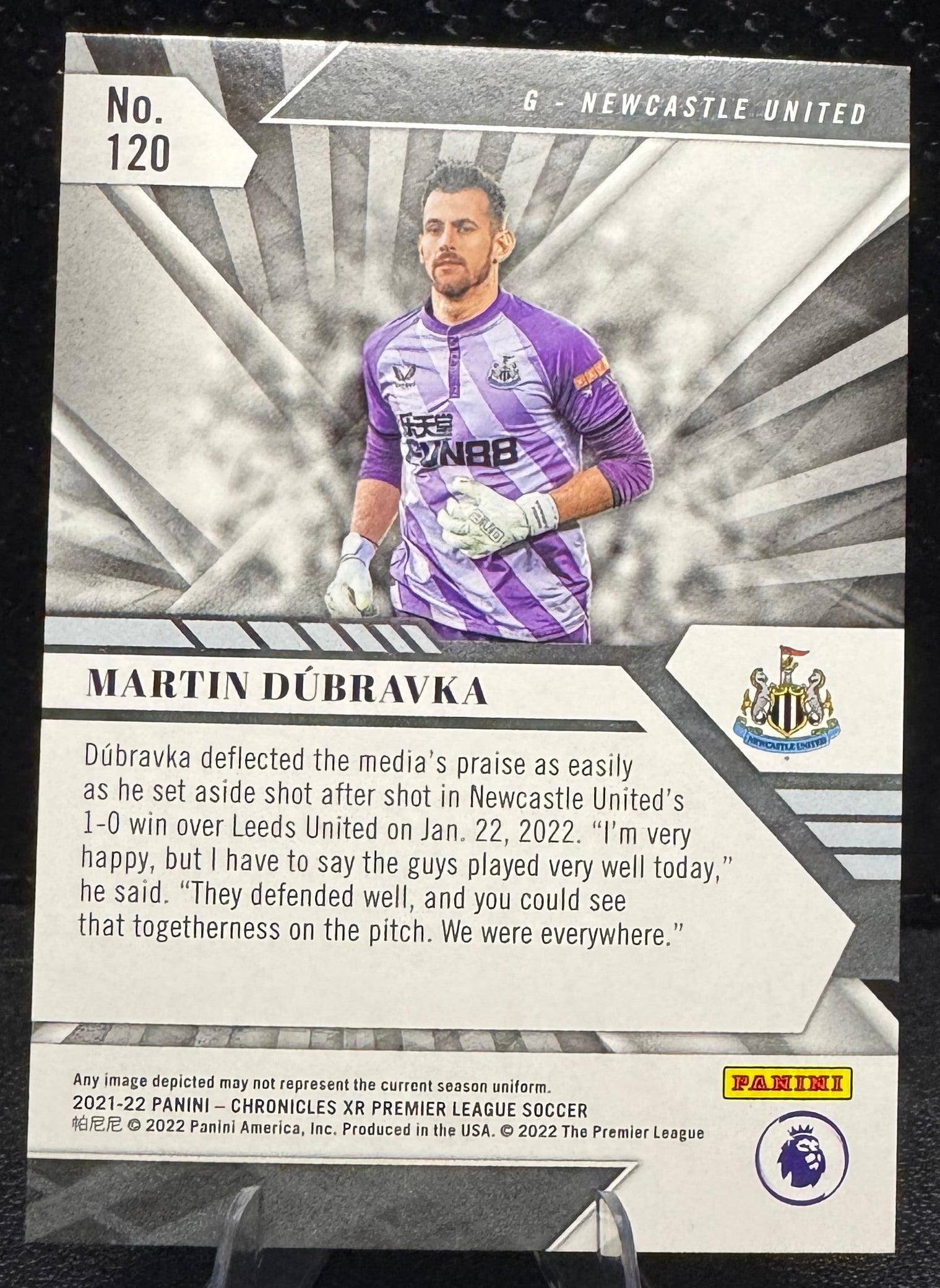 2021-22 Panini Chronicles Premier League Blue XR 120 Martin Dubravka 70/99 - 787 Hobby House