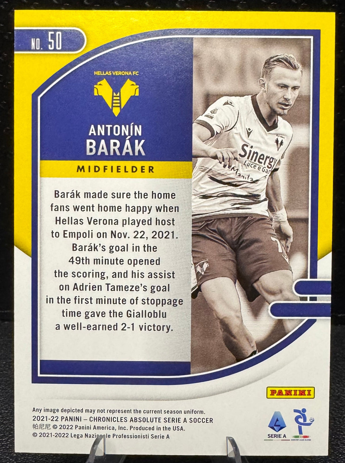 2021-22 Panini Chronicles Serie A Absolute Blue 50 Antonin Barak 95/99 - 787 Hobby House