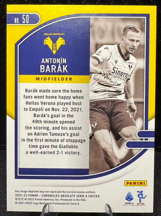2021-22 Panini Chronicles Serie A Absolute Blue 50 Antonin Barak 95/99 - 787 Hobby House