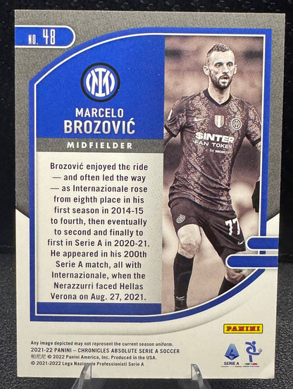 2021 - 22 Panini Chronicles Serie A Blue Absolute 48 Marcelo Brozovic 58/99 - 787 Hobby House