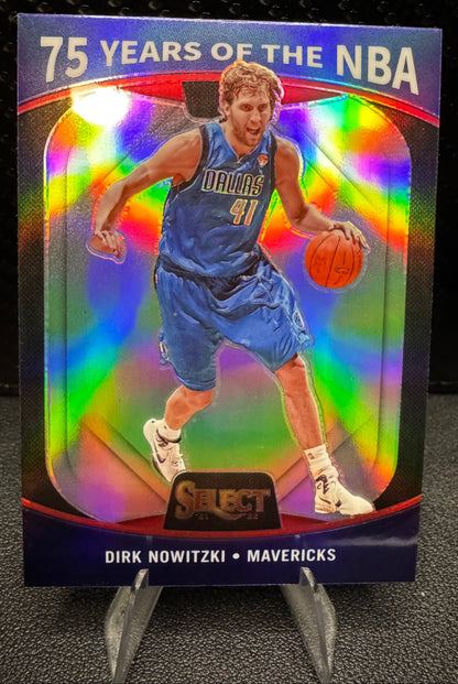 2021 - 22 Panini Select 62 Dirk Nowitzki 75 Years of the NBA Dallas Mavericks - 787 Hobby House