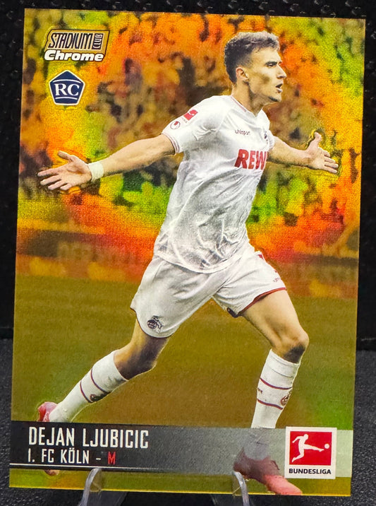 2021-22 Stadium Club Chrome Bundesliga Gold Refractors 59 Dejan Ljubicic RC 12/50 - 787 Hobby House