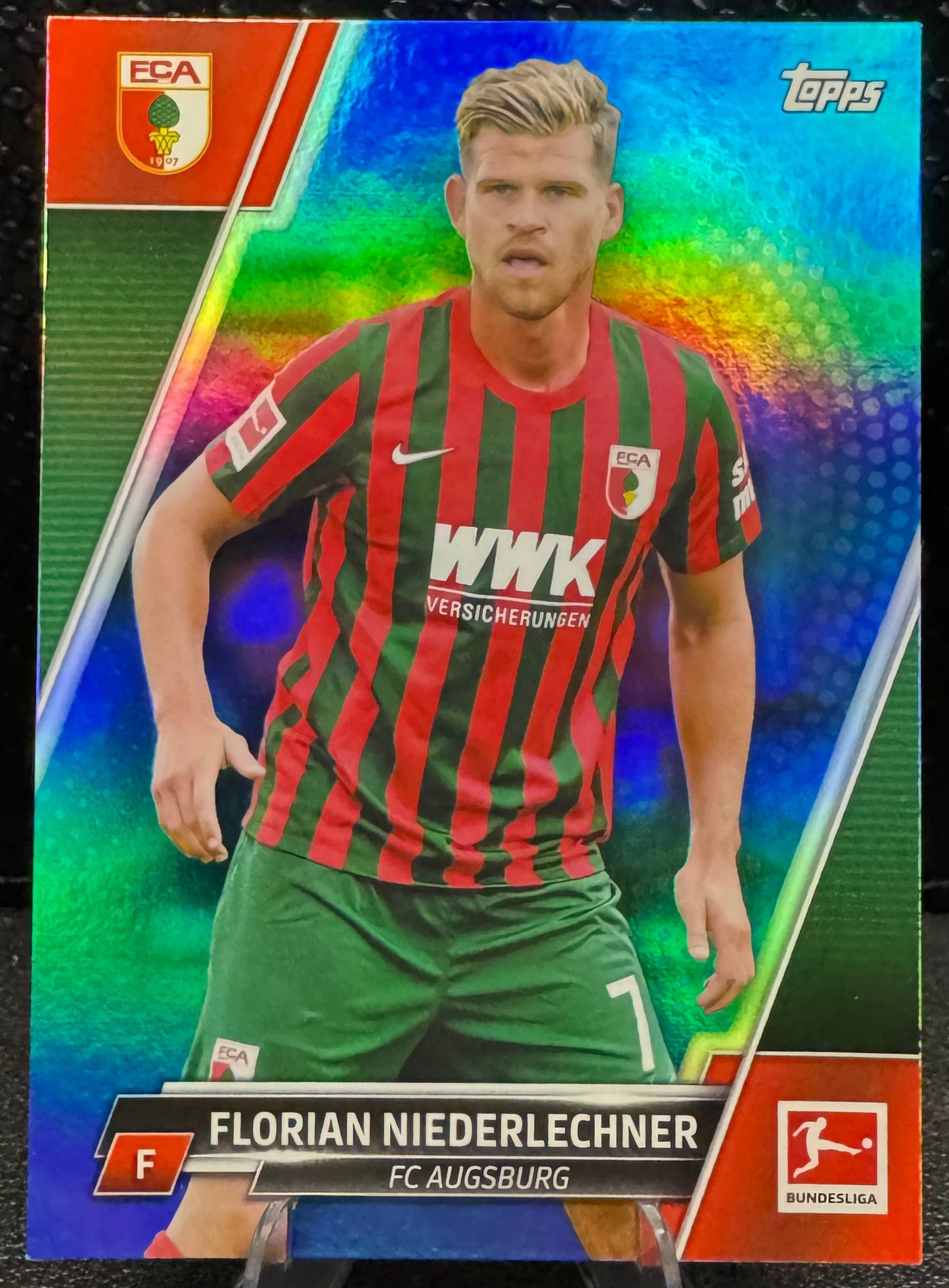 2021 - 22 Topps Bundesliga Blue Foil 10 Florian Niederlechner 69/99 - 787 Hobby House