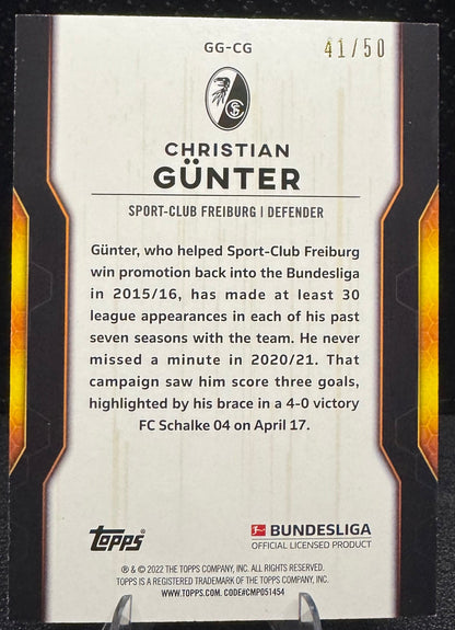 2021-22 Topps Bundesliga Golden Generation Gold Foil GGCG Christian Gunter 41/50 - 787 Hobby House
