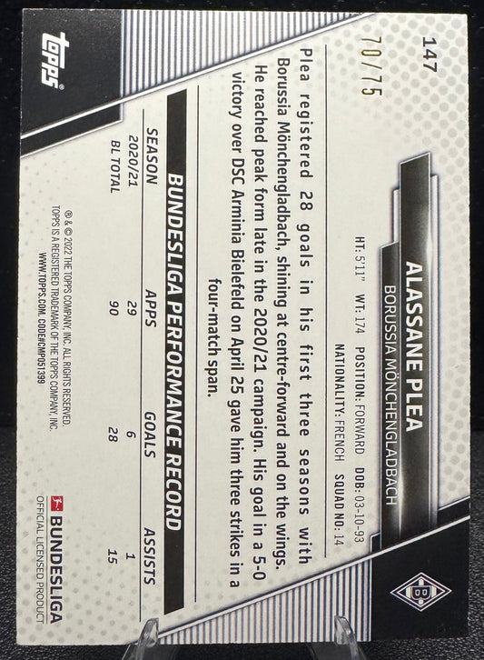 2021 - 22 Topps Bundesliga Silver Foil 147 Alassane Plea 70/75 - 787 Hobby House
