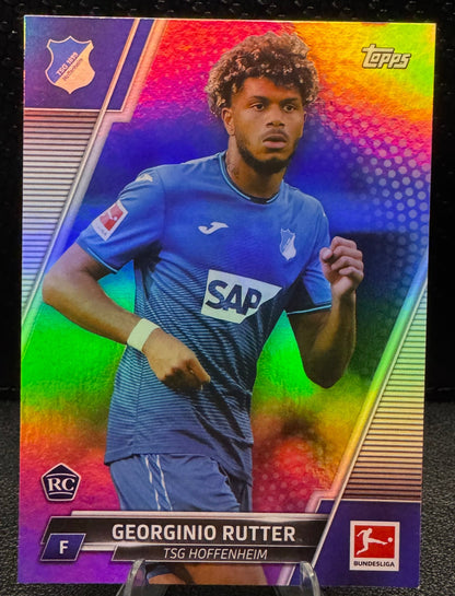 2021 - 22 Topps Bundesliga Silver Foil 96 Georginio Rutter RC 8/75 - 787 Hobby House