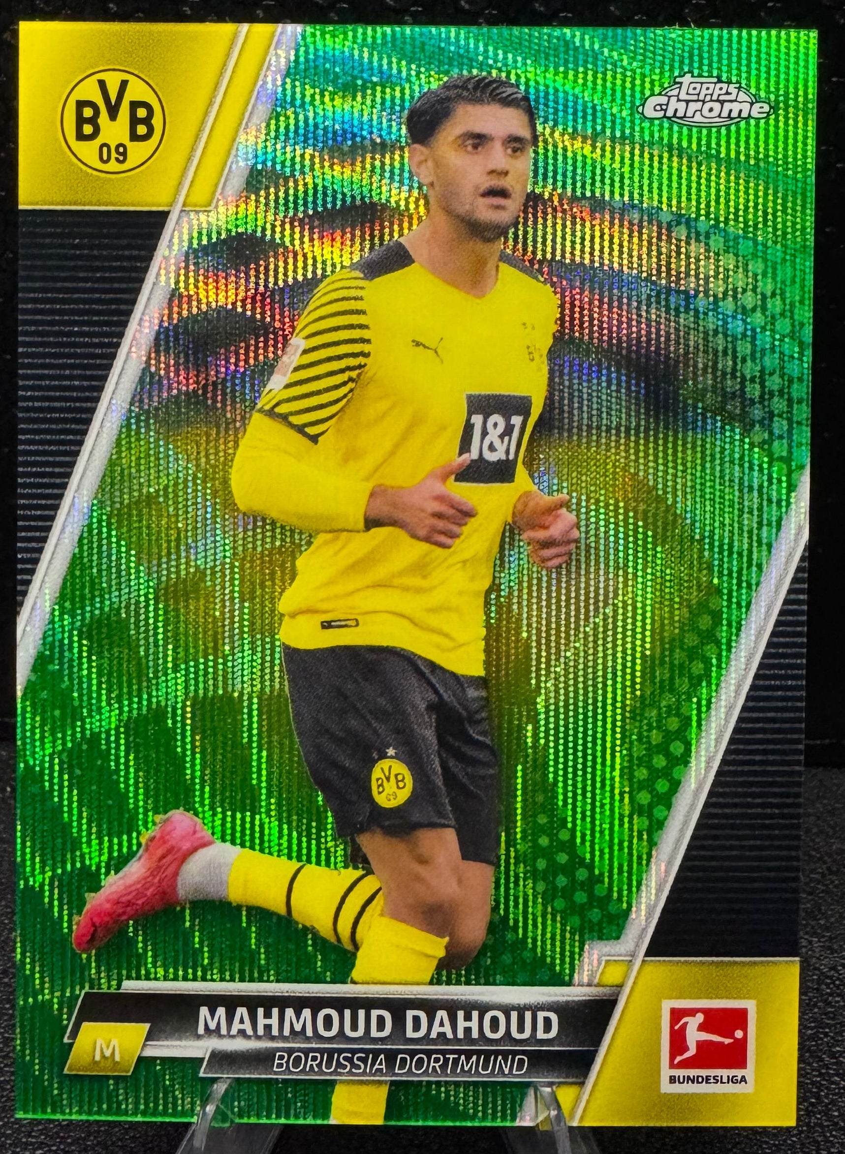 2021 - 22 Topps Chrome Bundesliga Green Wave Refractors 33 Mahmoud Dahoud 67/99 - 787 Hobby House