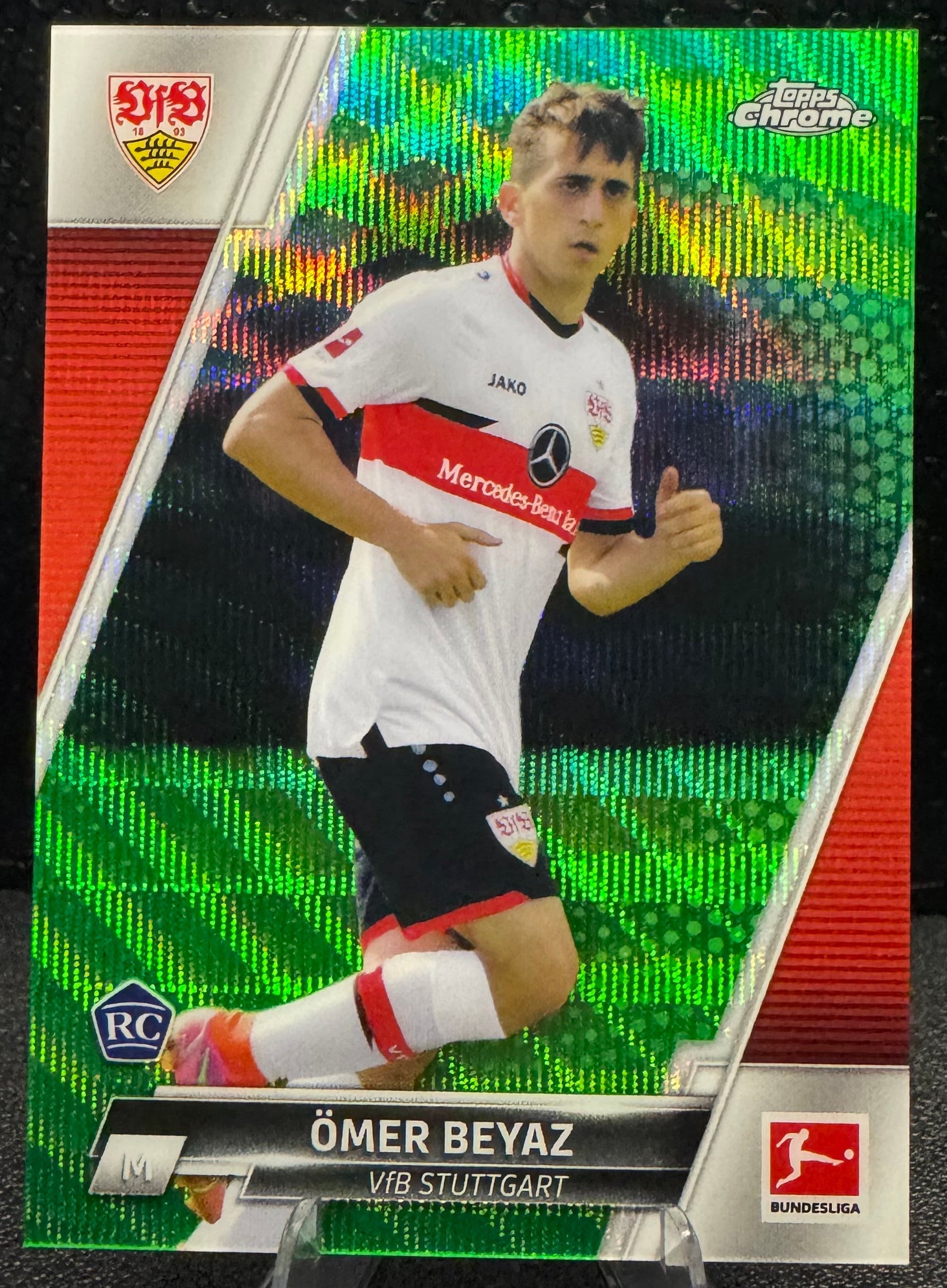 2021 - 22 Topps Chrome Bundesliga Green Wave Refractors 90 Omer Beyaz RC 46/99 - 787 Hobby House