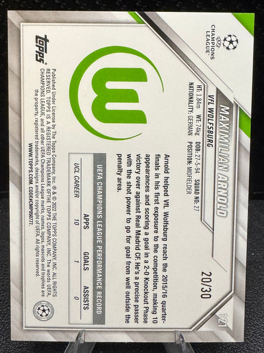2021-22 Topps UEFA Champions League 1st Edition Blue Inferno 121 Maximilian Arnold 20/30 - 787 Hobby House