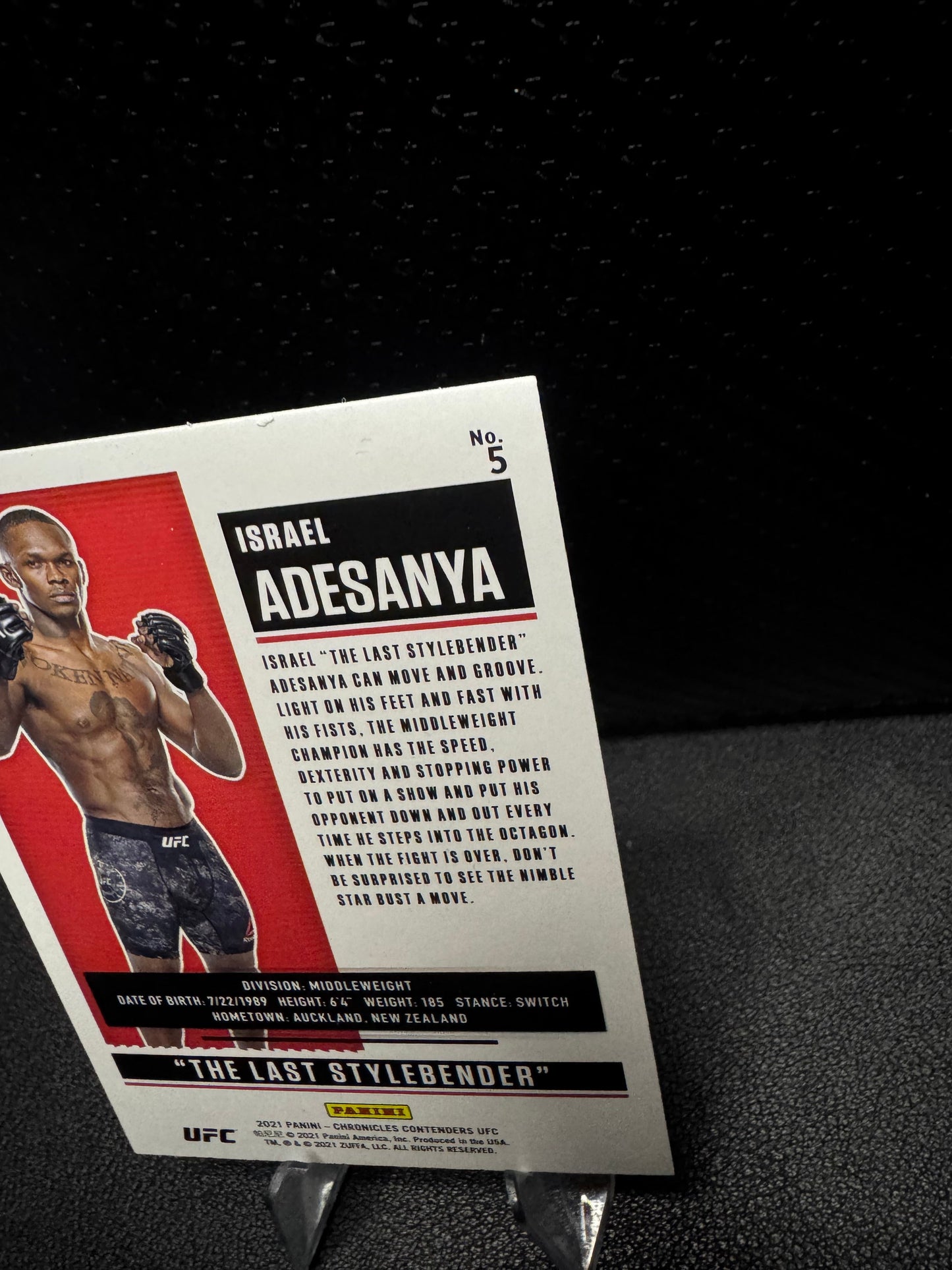 2021 Panini Chronicles Contenders UFC #5 Isreal Adesanya MMA