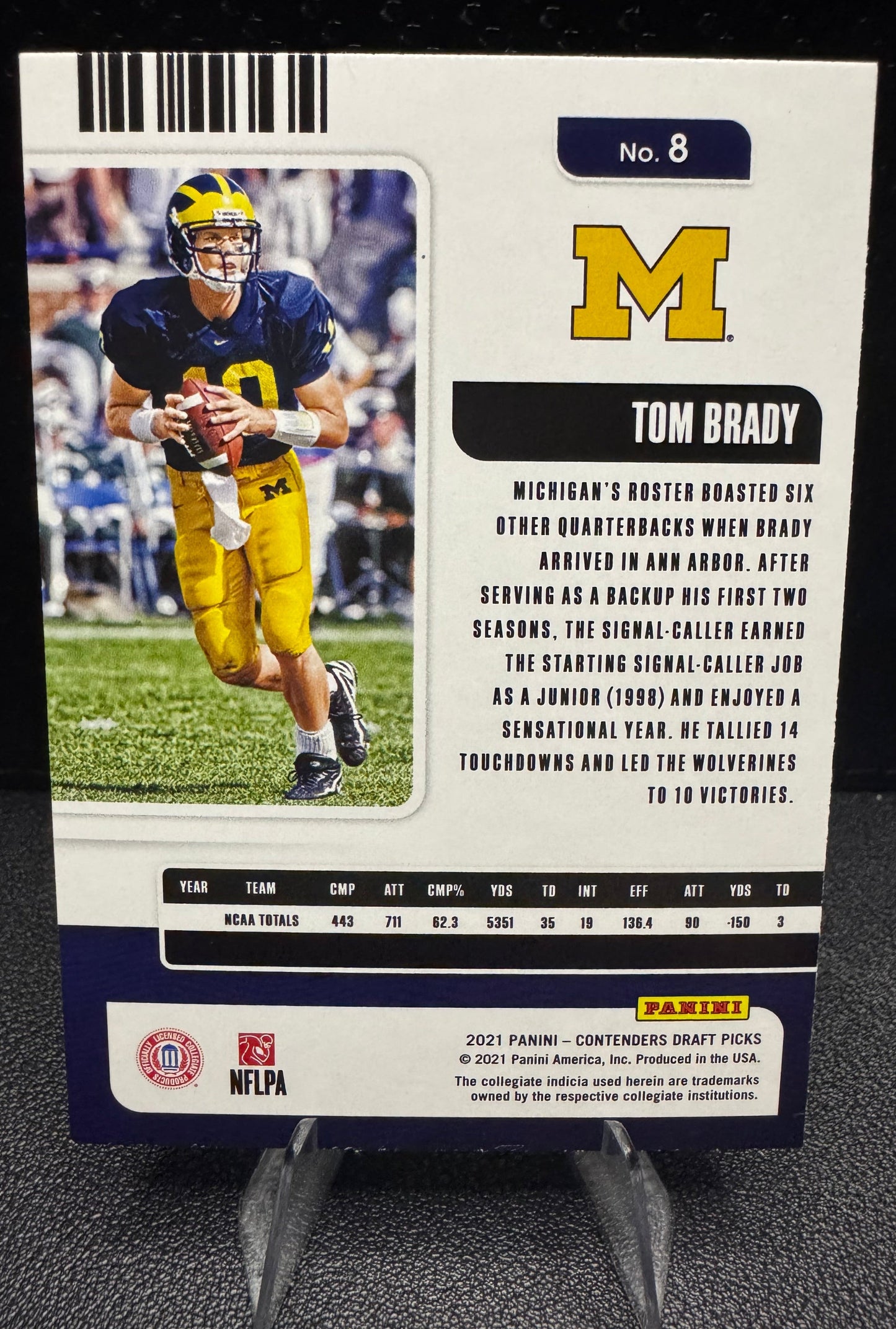 2021 Panini Contenders Draft Picks 8 Tom Brady Michigan Wolverines - 787 Hobby House