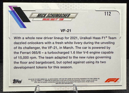 2021 Topps Chrome Formula 1 112 Mick Schumacher/F1 Cars RC - 787 Hobby House